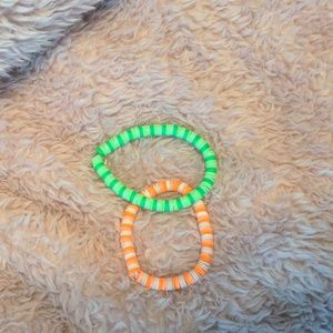 Clay Bracelets Orange and Green